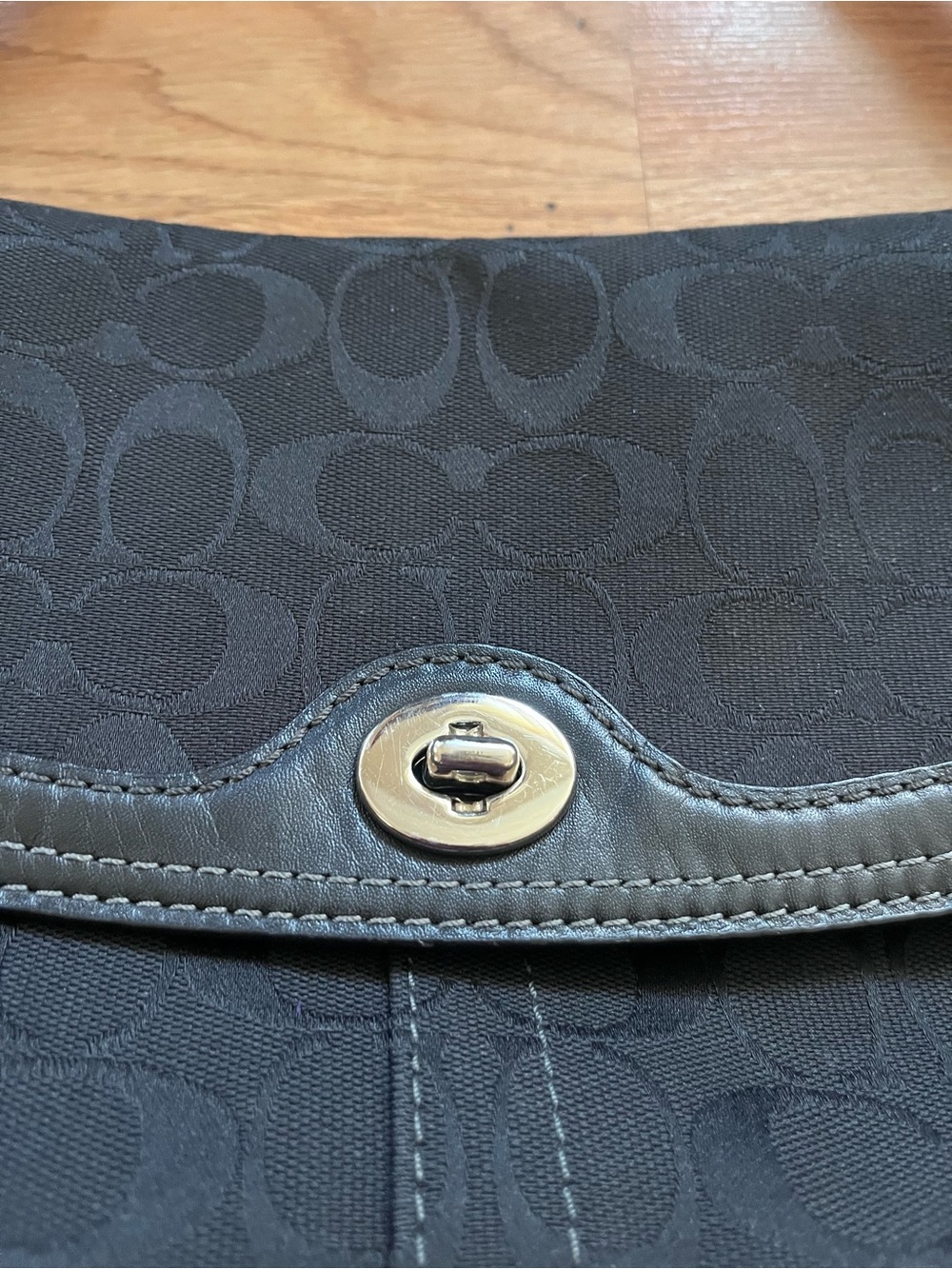 Coach Chelsea Black Signature Flap Canvas Braided Strap Shoulder Bag - Picture 5 of 12